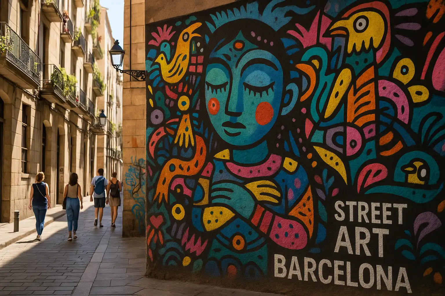 Barcelona Banksy Museum entrance with urban art themed displays