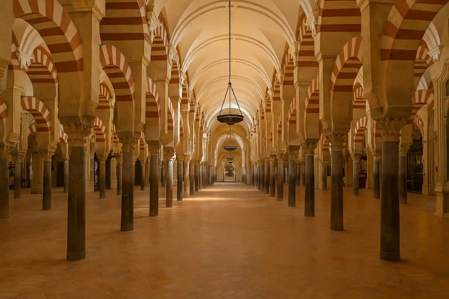 Iconic striped arches inside Córdoba's Mezquita Mosque-Cathedral