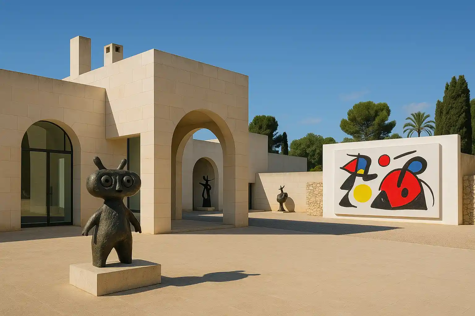 Fundació Miró Mallorca with sea view and Mediterranean architecture