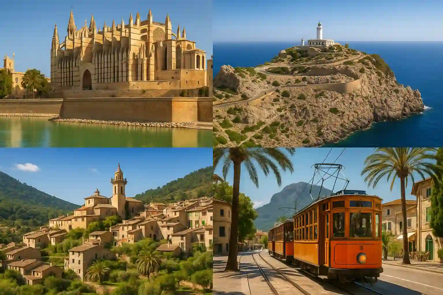 Mallorca coastline with Tramuntana cliffs and a quiet bay