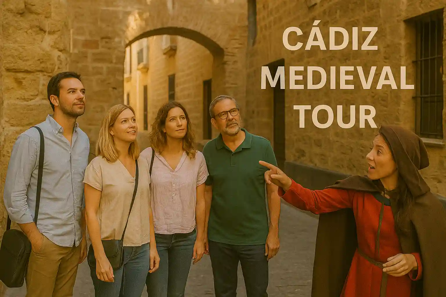 Cádiz medieval city tour with towers, narrow streets and historical landmarks