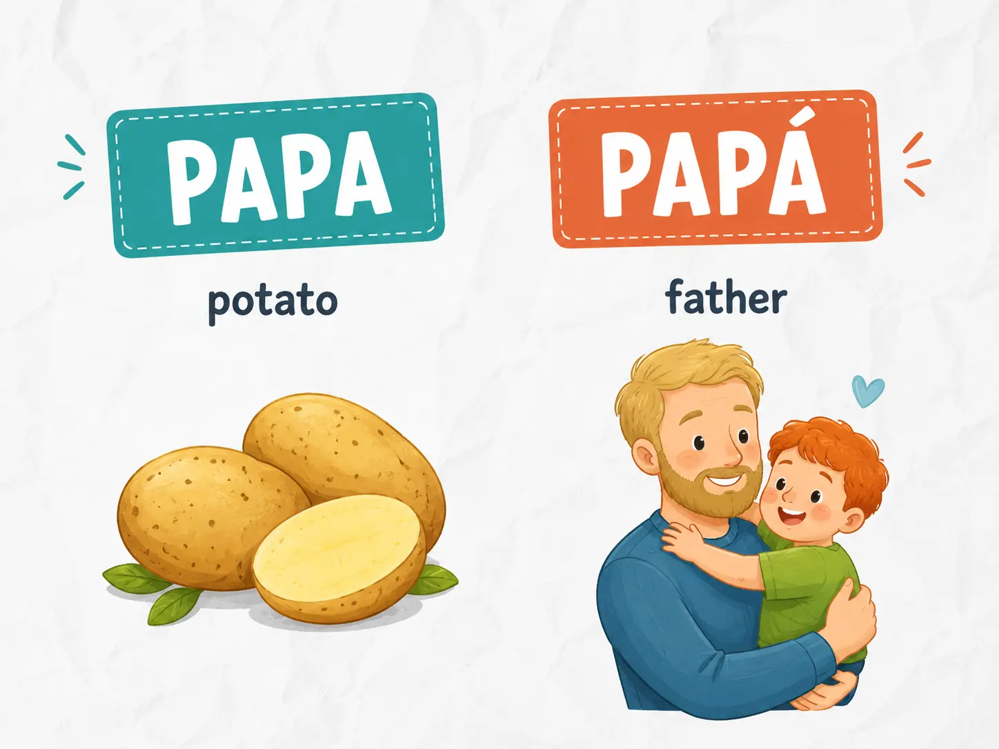 Accents and stress in Spanish with examples of accented vowels and word stress