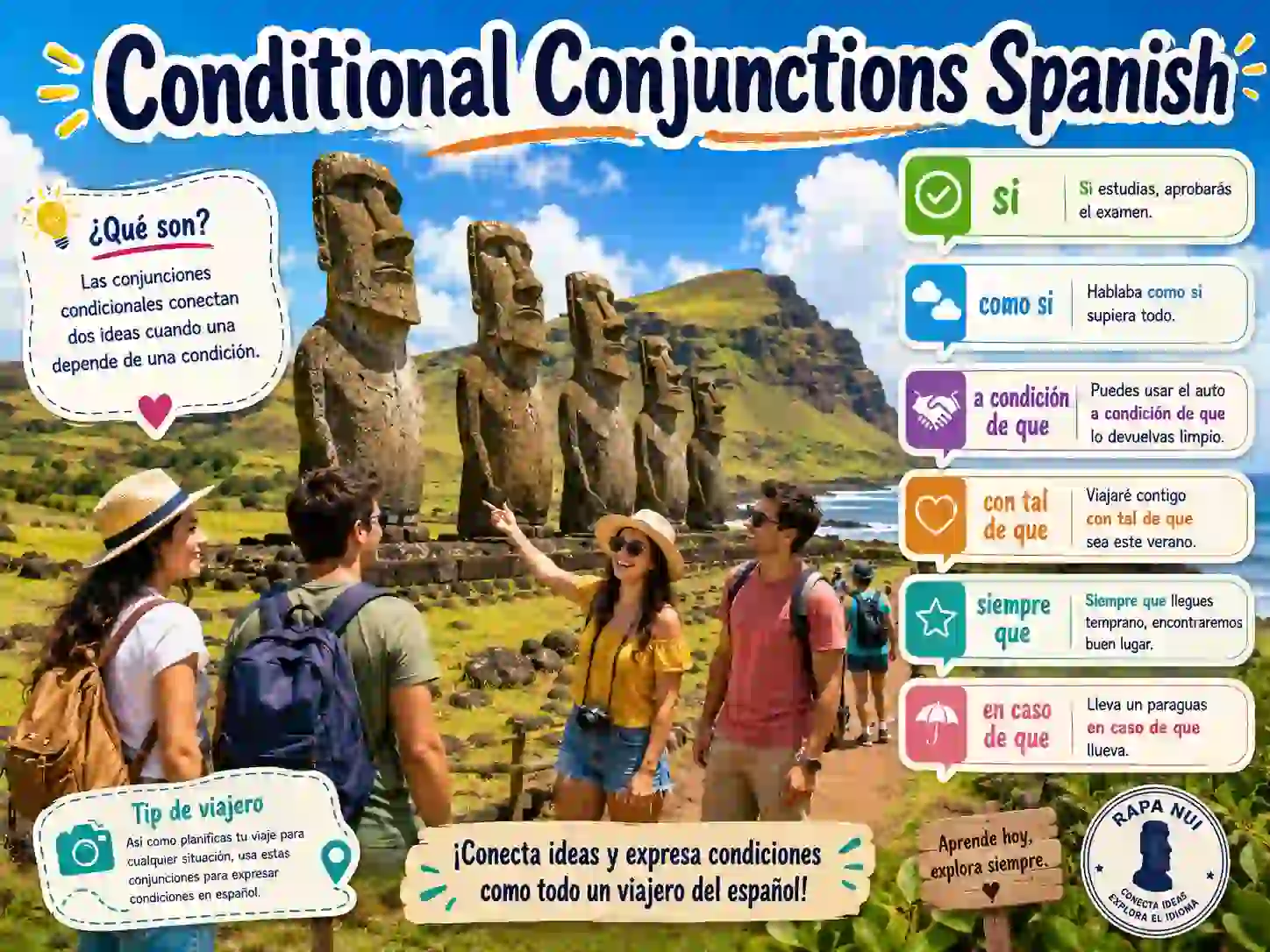 Conditional conjunctions in Spanish with si siempre que con tal de que a condicion de que and a menos que
