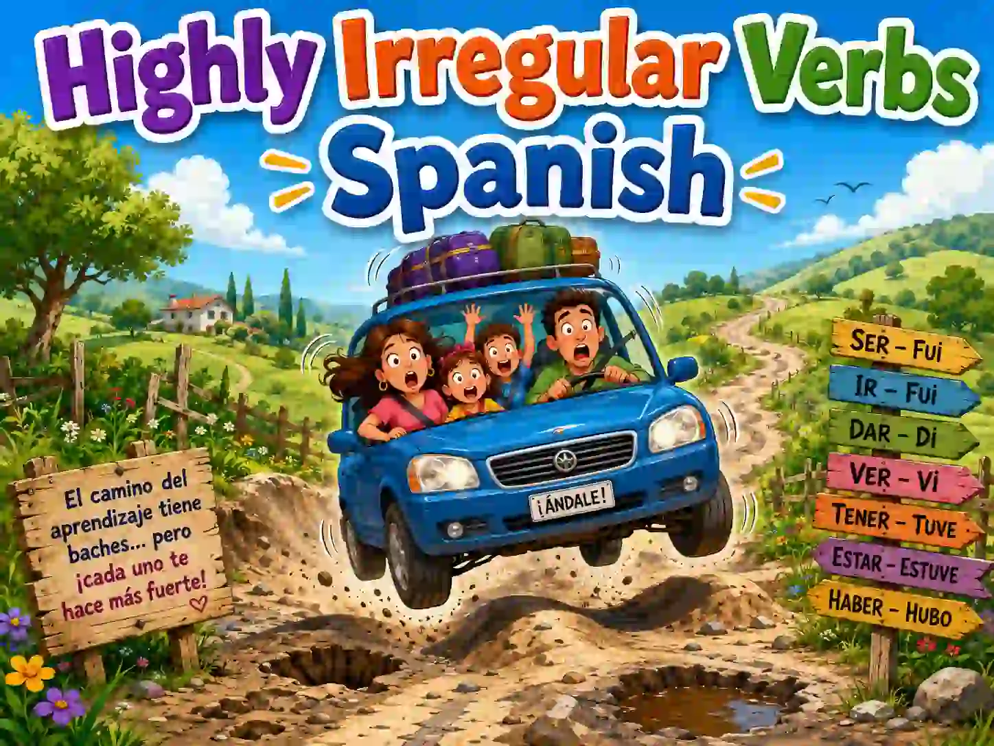 Highly irregular verbs in Spanish with ser estar ir haber tener hacer decir venir dar and ver