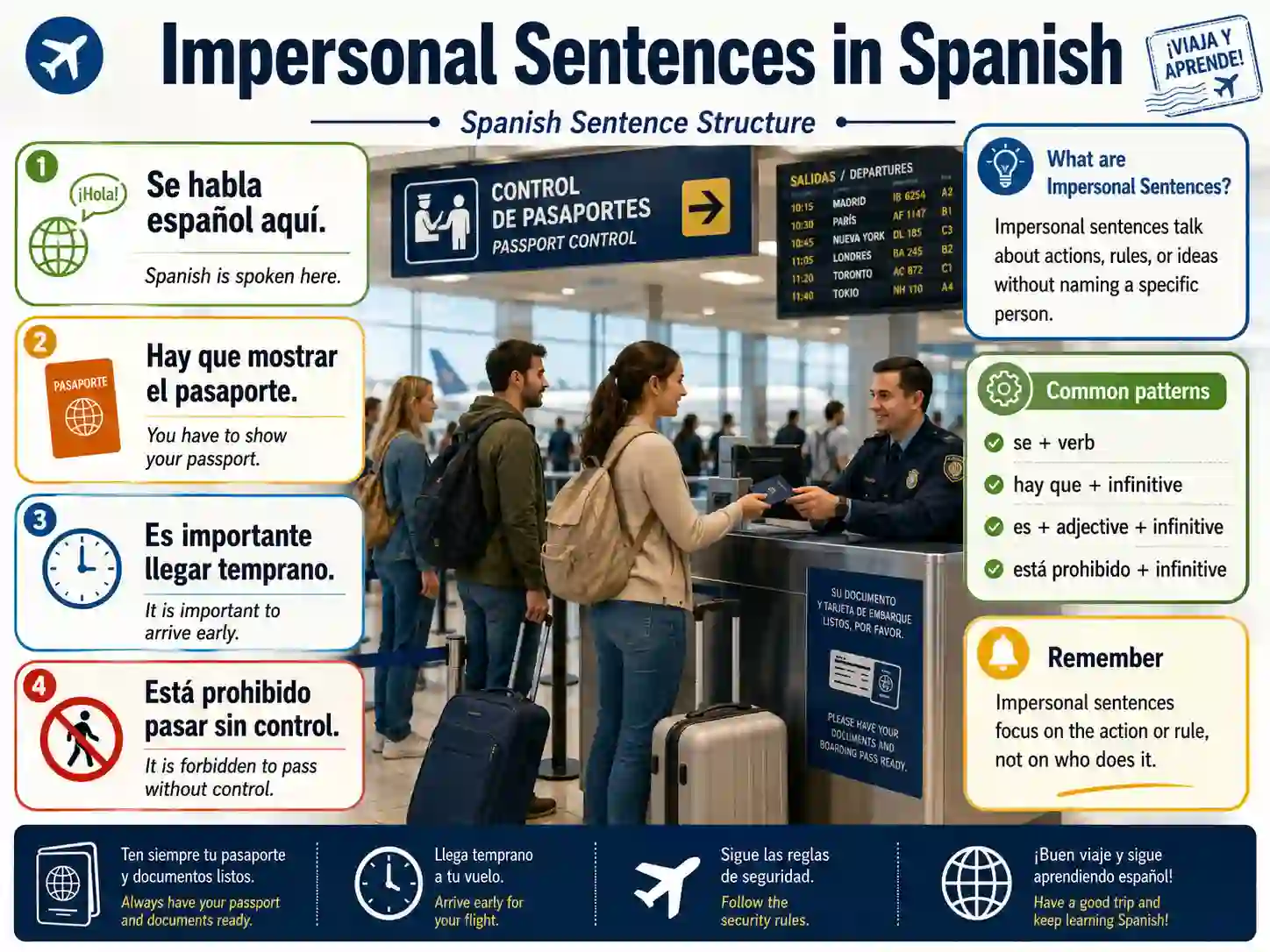 Impersonal sentences in Spanish with hay se vive hace frío es necesario que and es posible que
