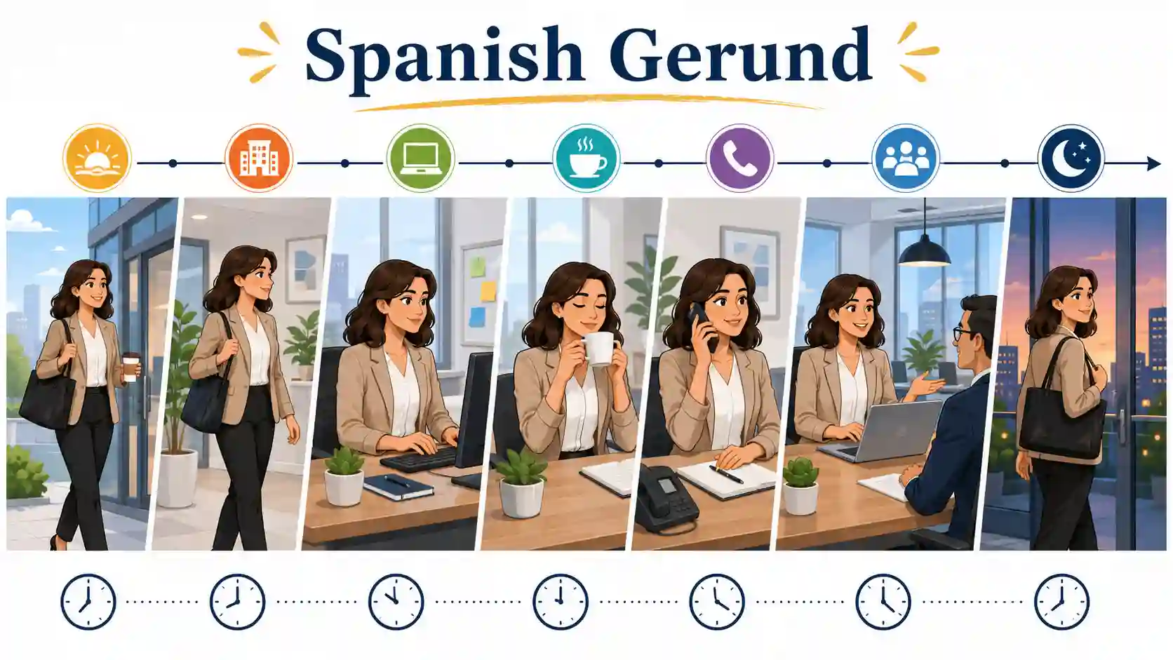 Learn the Spanish gerund with -ando and -iendo forms