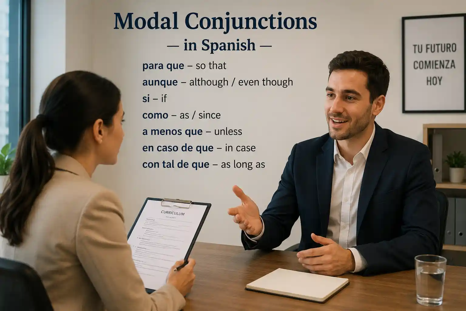 Modal conjunctions in Spanish with como segun conforme tal como and como si