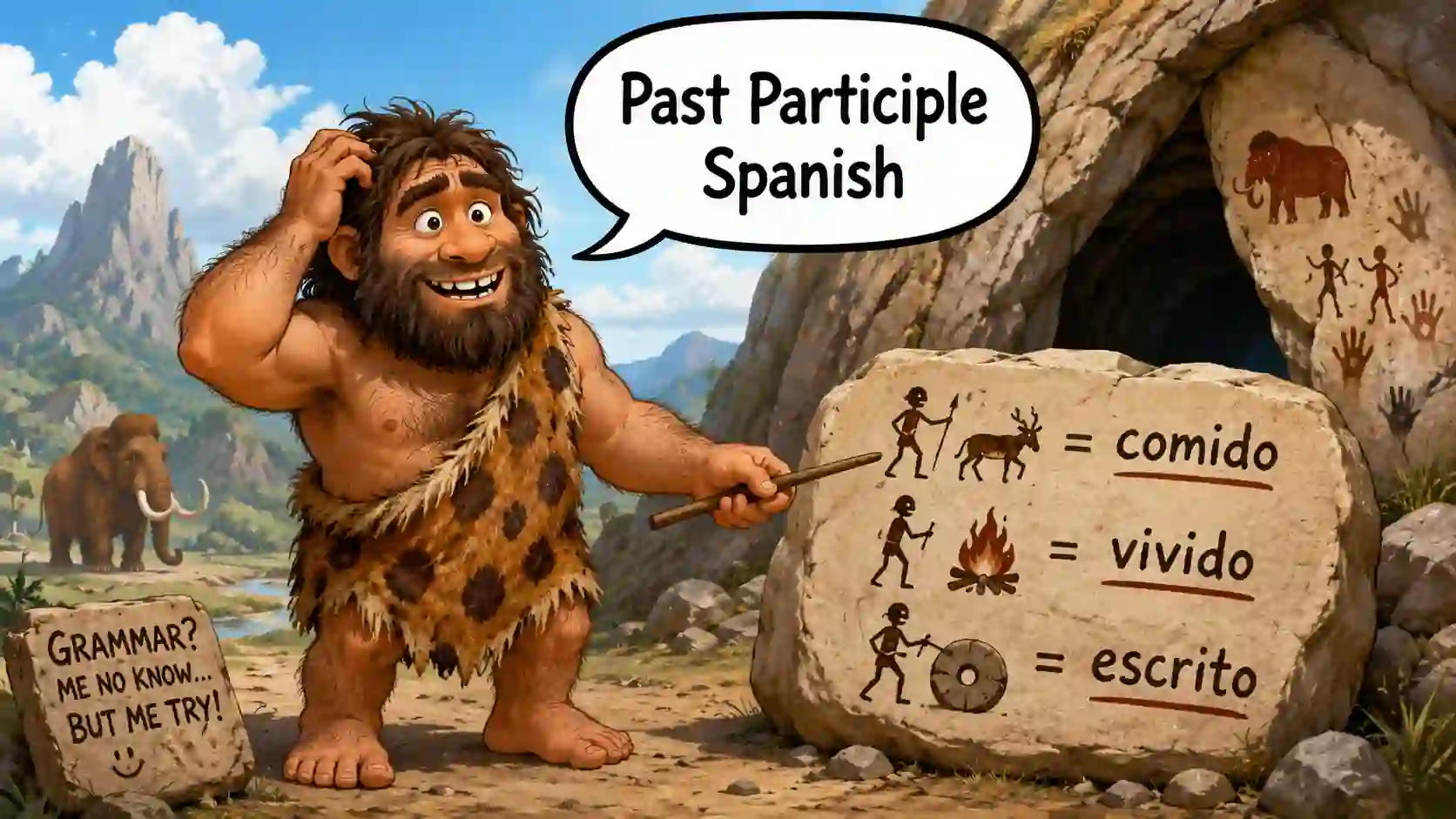 Past participle in Spanish with regular and irregular forms