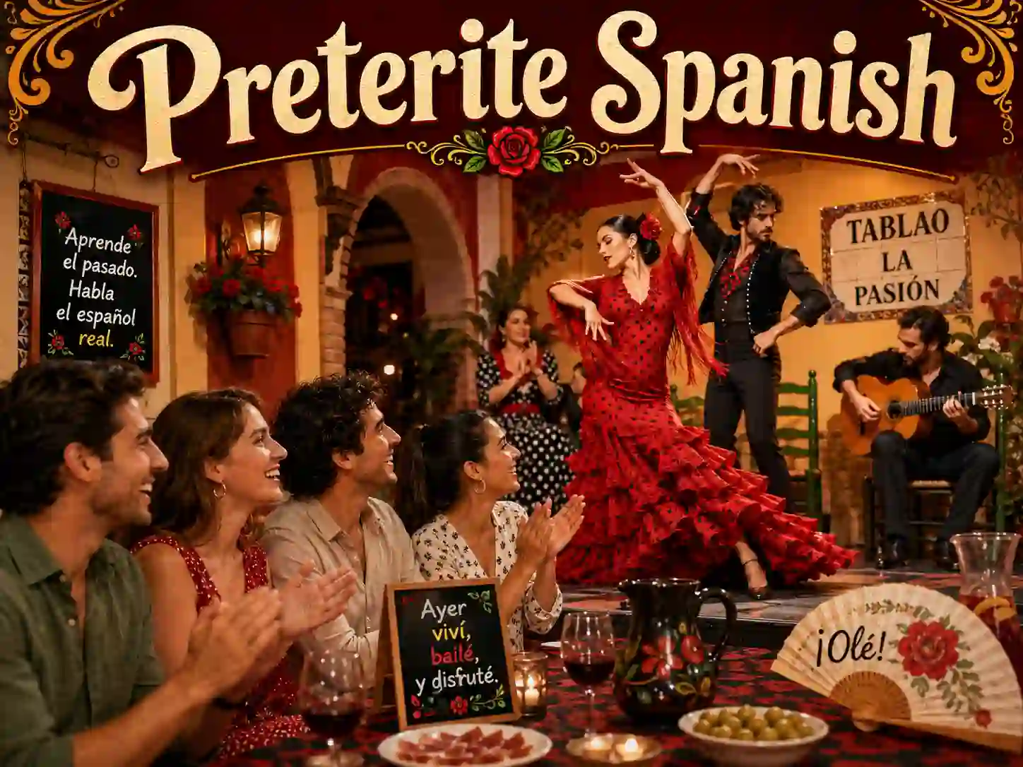 Spanish preterite tense with hablé comí viví fui hice tuve and dije