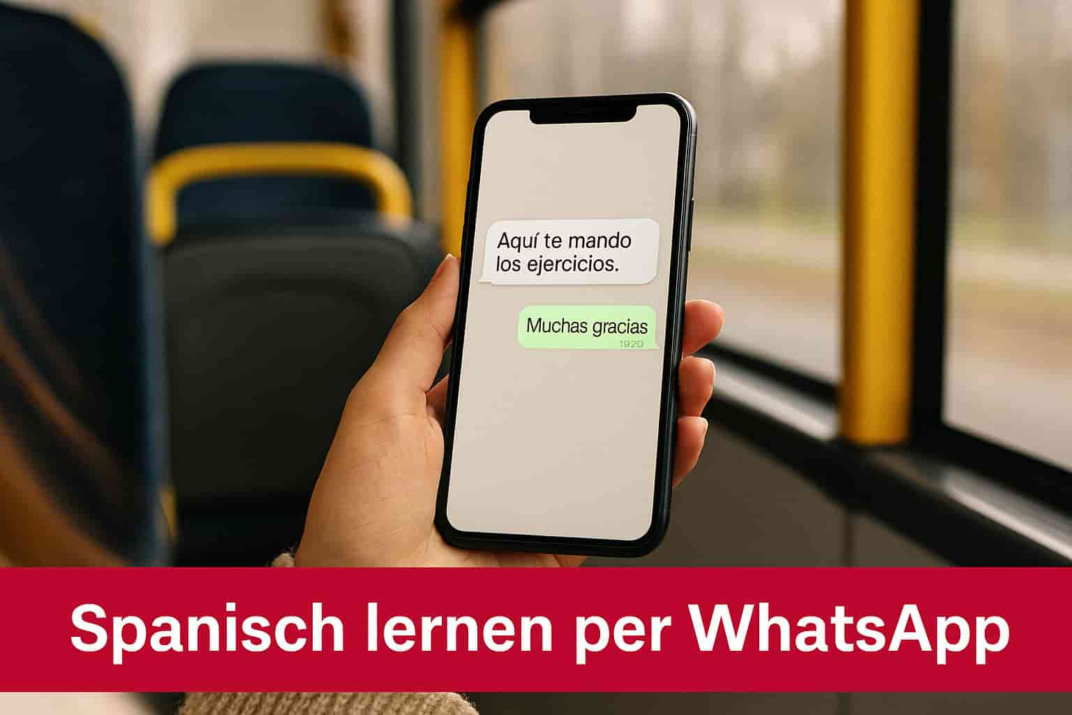 WhatsApp Spanisch 1 Spanisch lernen per WhatsApp im Bus