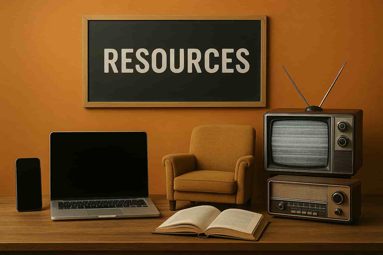 Resources 1 Books, apps and Spanish learning tools on a table