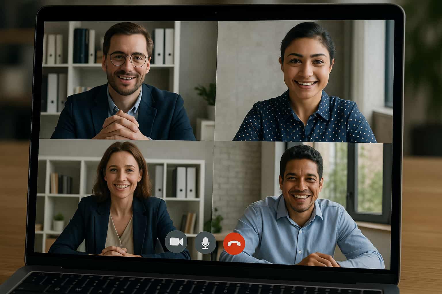 Online Meetings 1 Business-Spanisch für Online-Meetings – Zwei Personen in Videokonferenz