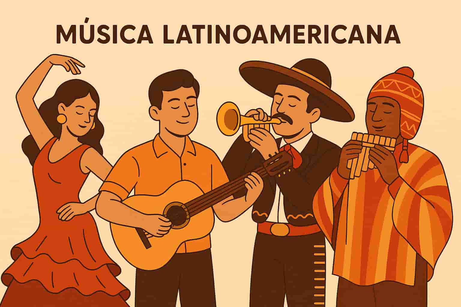 Lateinamerikanische Musik 1 Tänzer und Musiker in traditioneller Kleidung in Lateinamerika