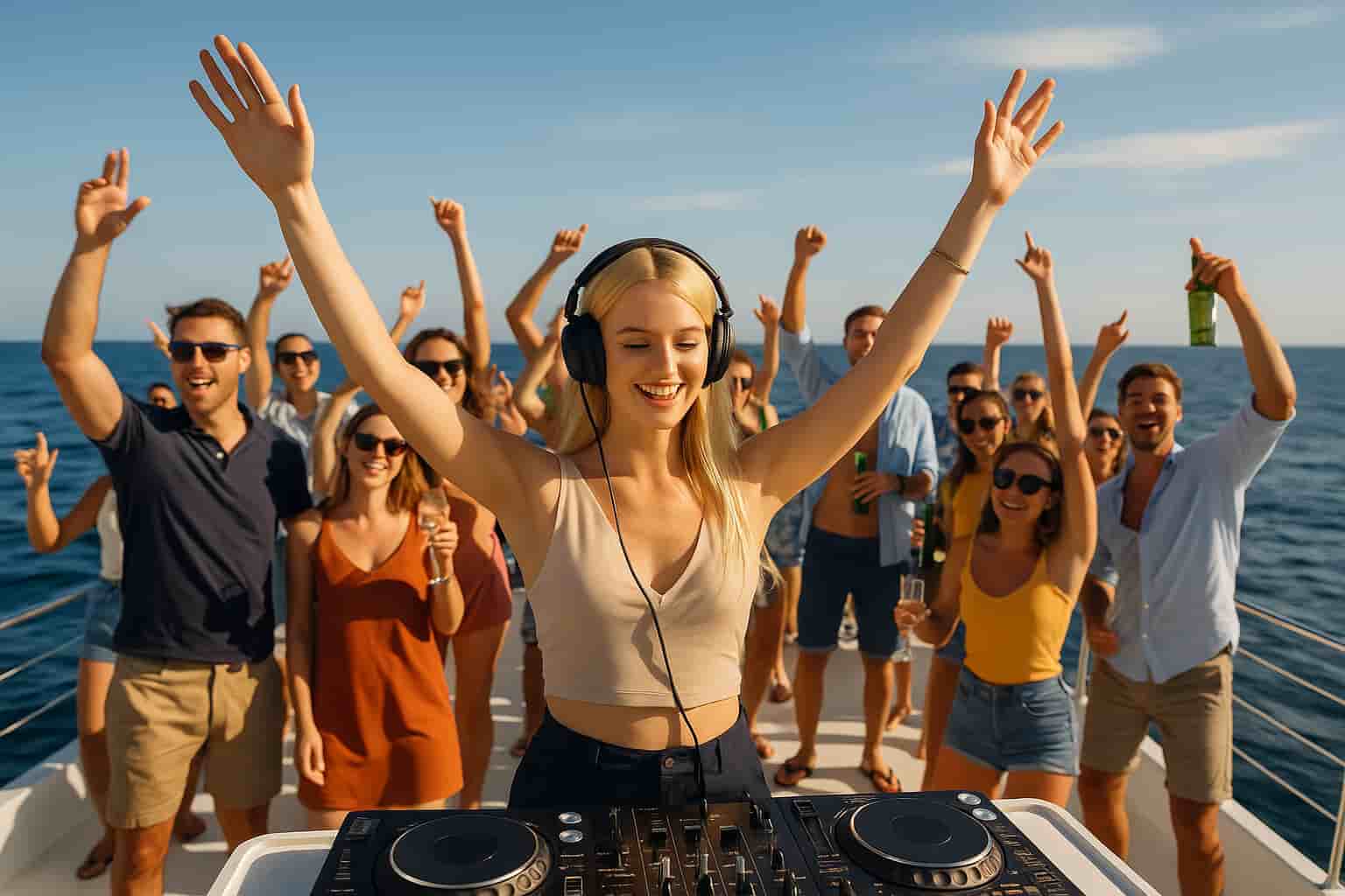 Bootsparty am Platja d’en Bossa, Ibiza