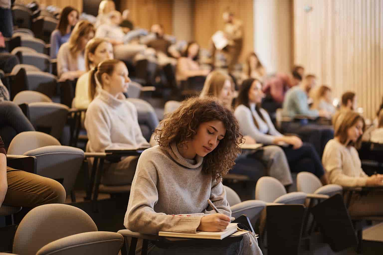 Studentin bereitet sich auf ein Auslandsstudium vor