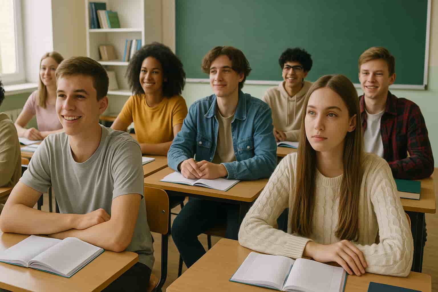 Spanisch lernen in der Oberschule – Schüler beim Online-Unterricht