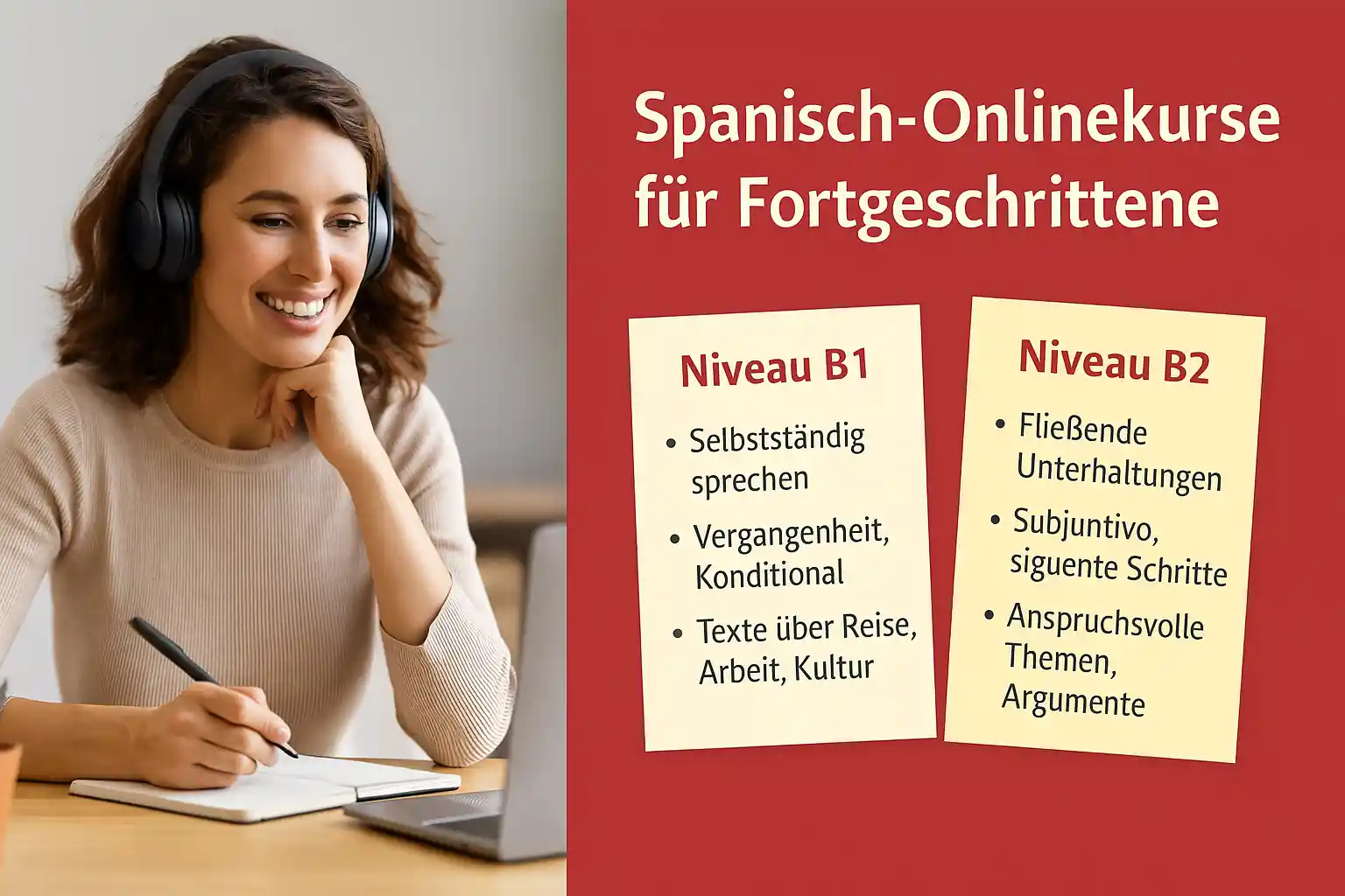Fortgeschrittene 1 Spanisch-Onlinekurse für Fortgeschrittene – B1–B2 souverän sprechen