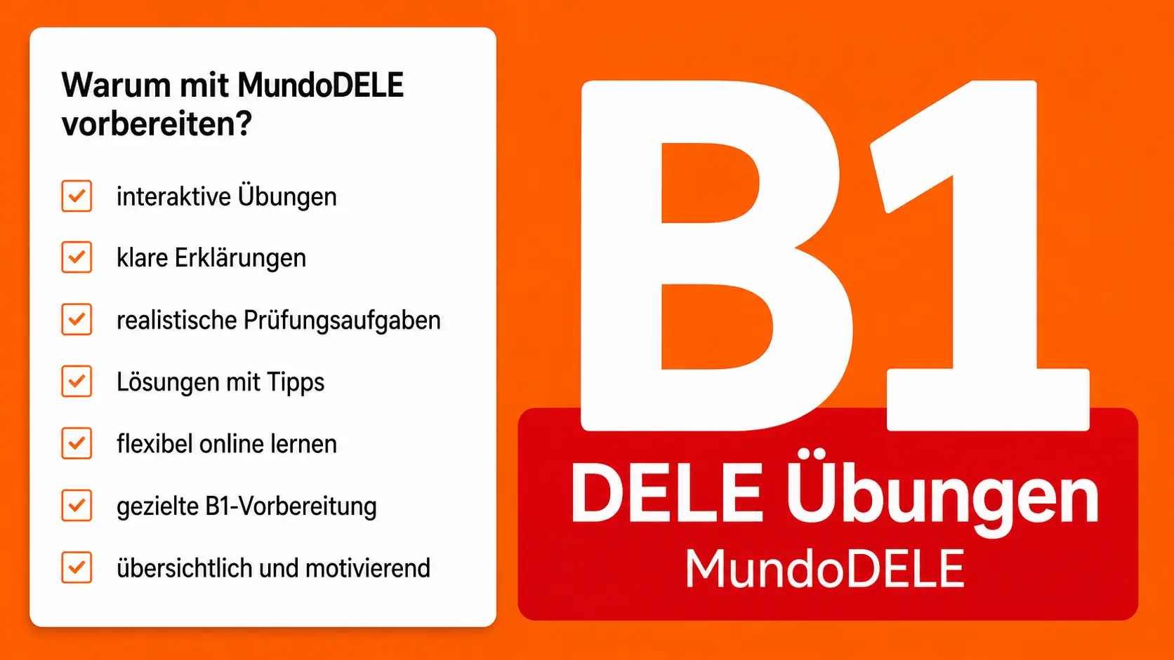 DELE B1 Übungen mit Lösungen für Leseverstehen, Hörverstehen, Schreiben und Sprechen
